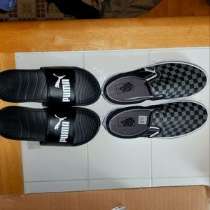 Checkered Van's and Puma Slides